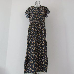 Crimson in Grace Navy Floral Maxi Dress Size Small